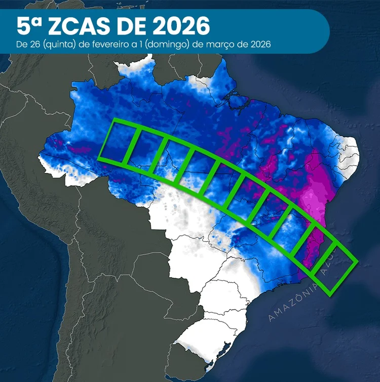 Corredor de nebulosidade provoca nova onda de chuva forte no Brasil; entenda