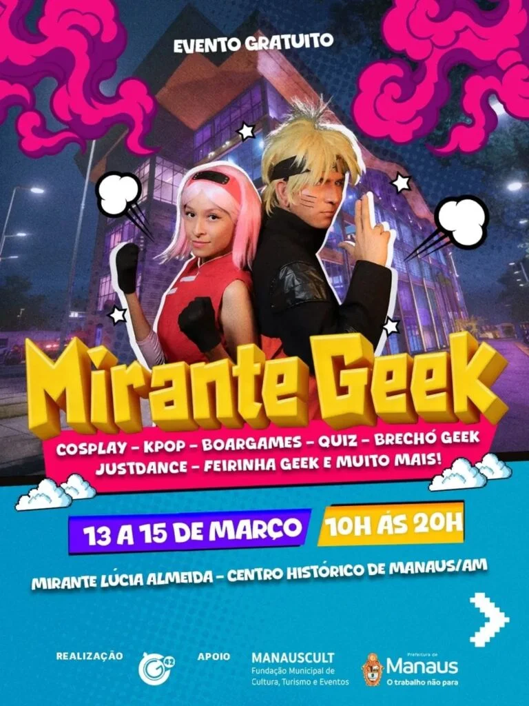 Mirante Geek reúne pop, games e cosplay em evento gratuito