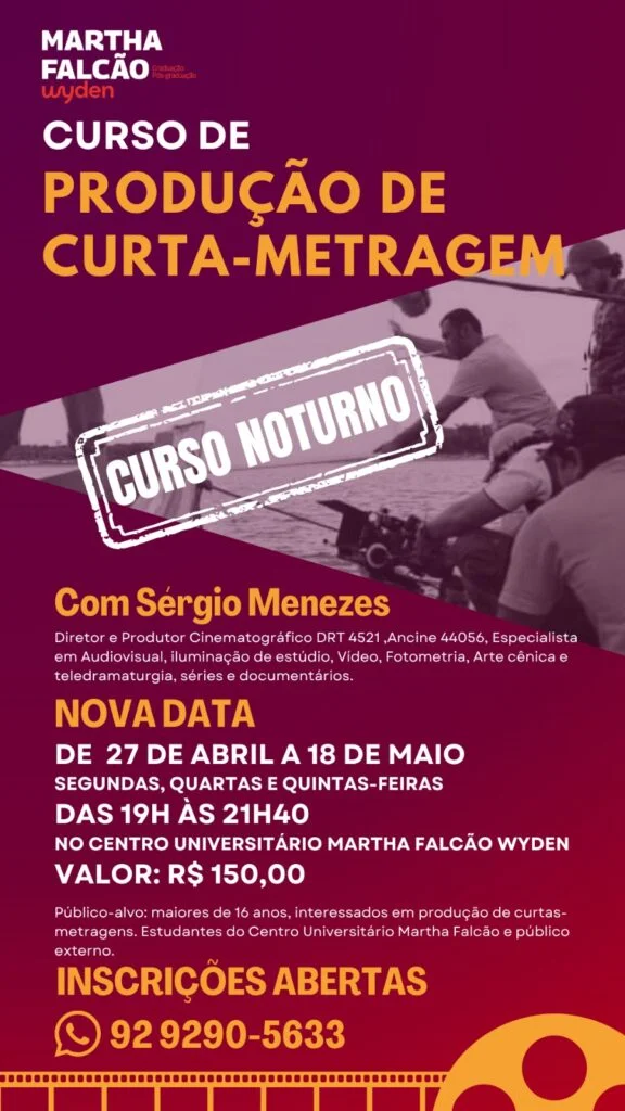 Centro Universitário abre inscrições para Curso de Produção de Curta-Metragem
