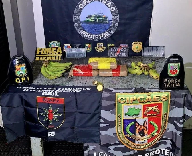 Coari: drogas apreendidas escondidas em sacos de bananas e caixas